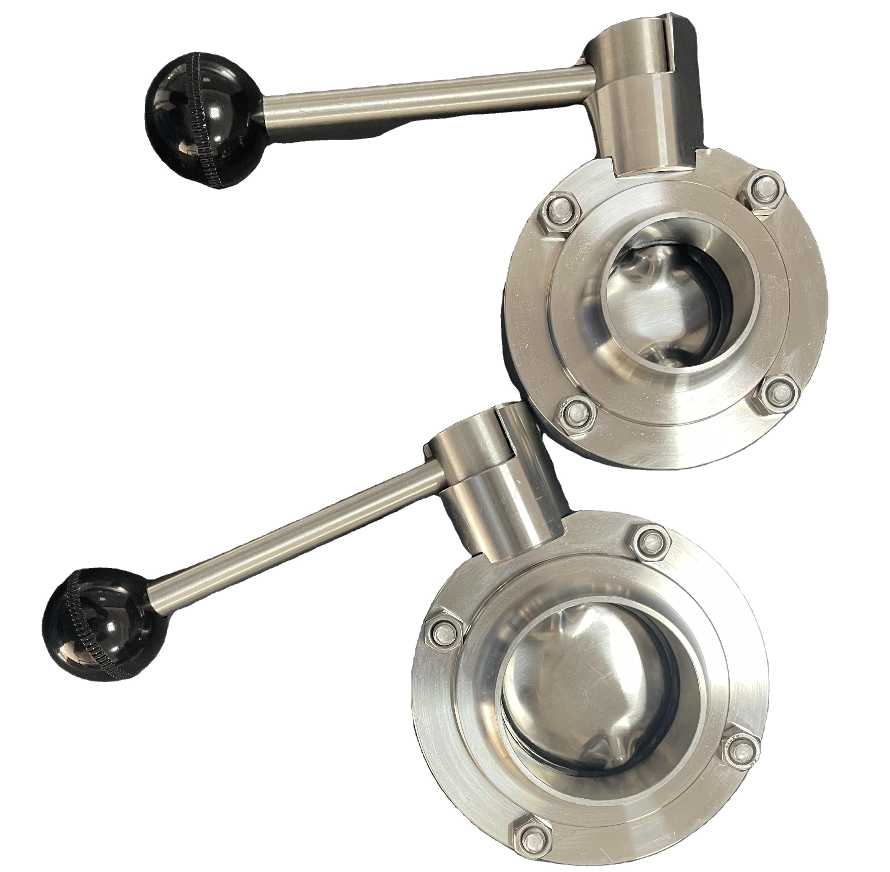Sanitary Manual Butterfly Valve Beer Brewing Equipment Stainless Steel 304/316L 1.5
