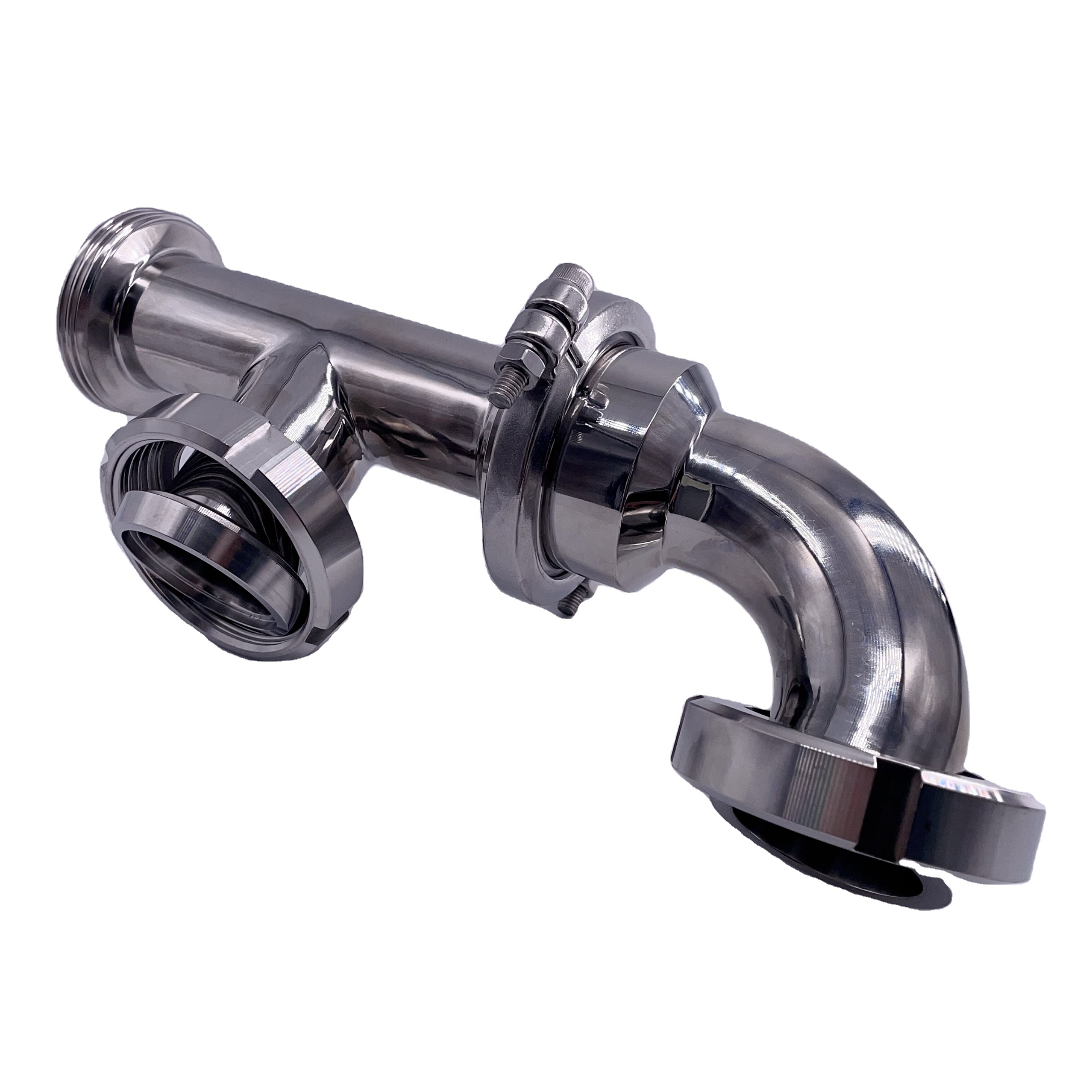 Sanitary Stainless Steel Tank Top Device Fermenter Pagoda Union Tri Clamp Quick Assembly Connecting Elbow Pipe