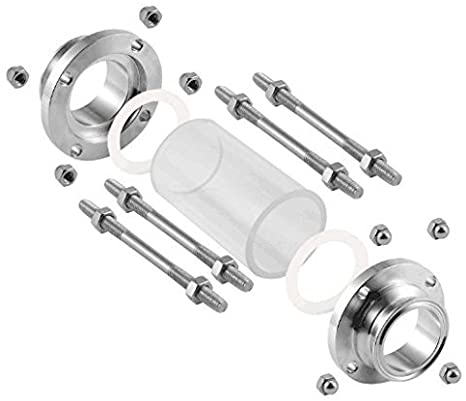 Stainless Steel Sight Glass with Stainless Steel Protective Sleeve Straight Weld Type