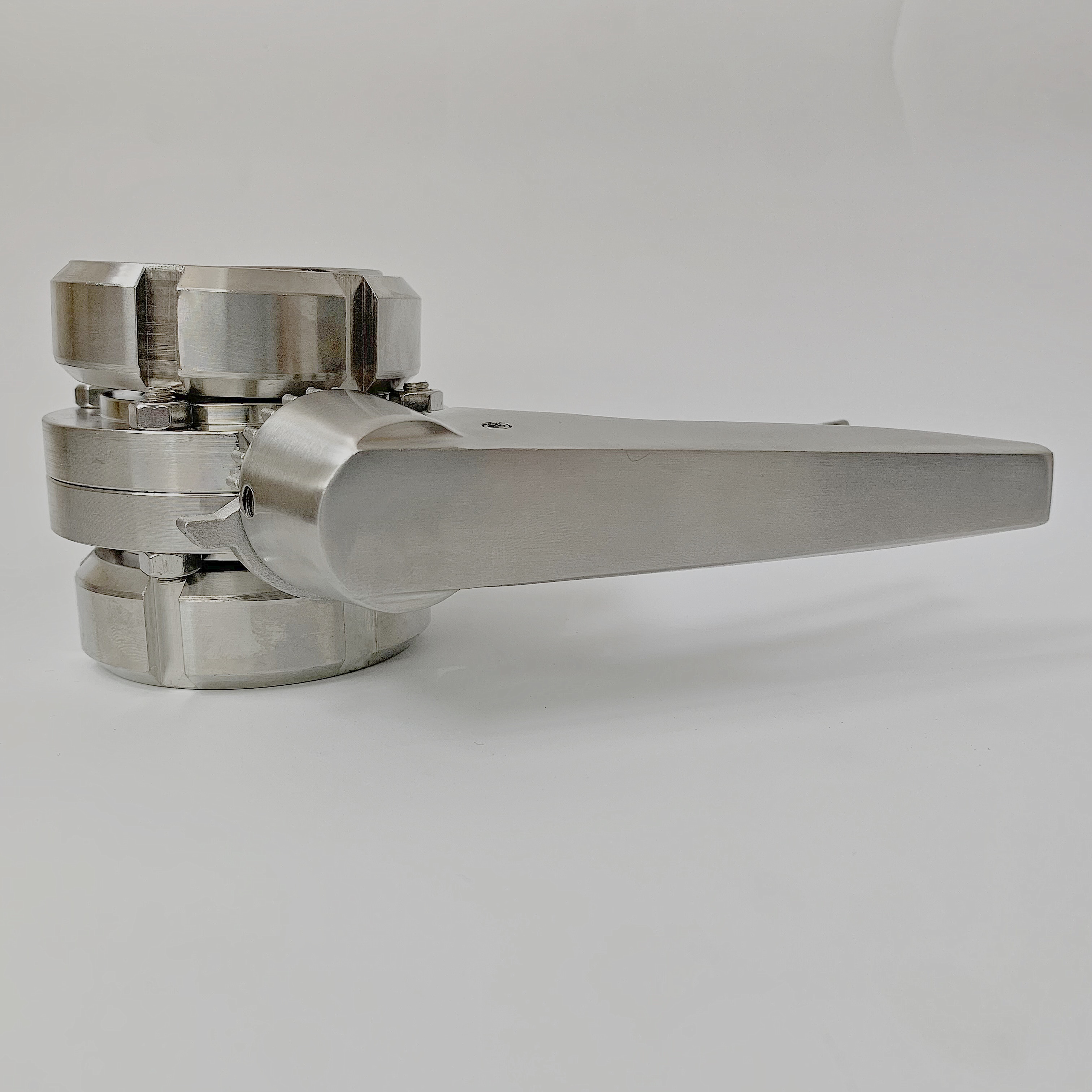 Sanitary Stainless Steel Seal Thread Butterfly Valve with Duckbill Handle