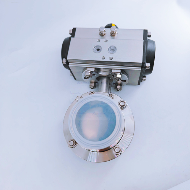 Sanitary Pneumatic Butterfly Valve 2.5 Inch (DN65) - Tri-Clamp Connection, 304/316L Stainless Steel, EPDM/Silicone Seals