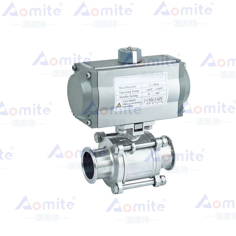Motorized Ball Valve Stainless Steel Ball Valve for Pneumatic Control Tri Clamp 3 Pc Straight Ball Valve