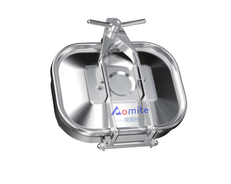 AOMITE Beer Brewing Equipment Rectangle shape Manhole Cover of Milk Tank SS304 Mirror Polishing Beer Tank Manhole Cover 