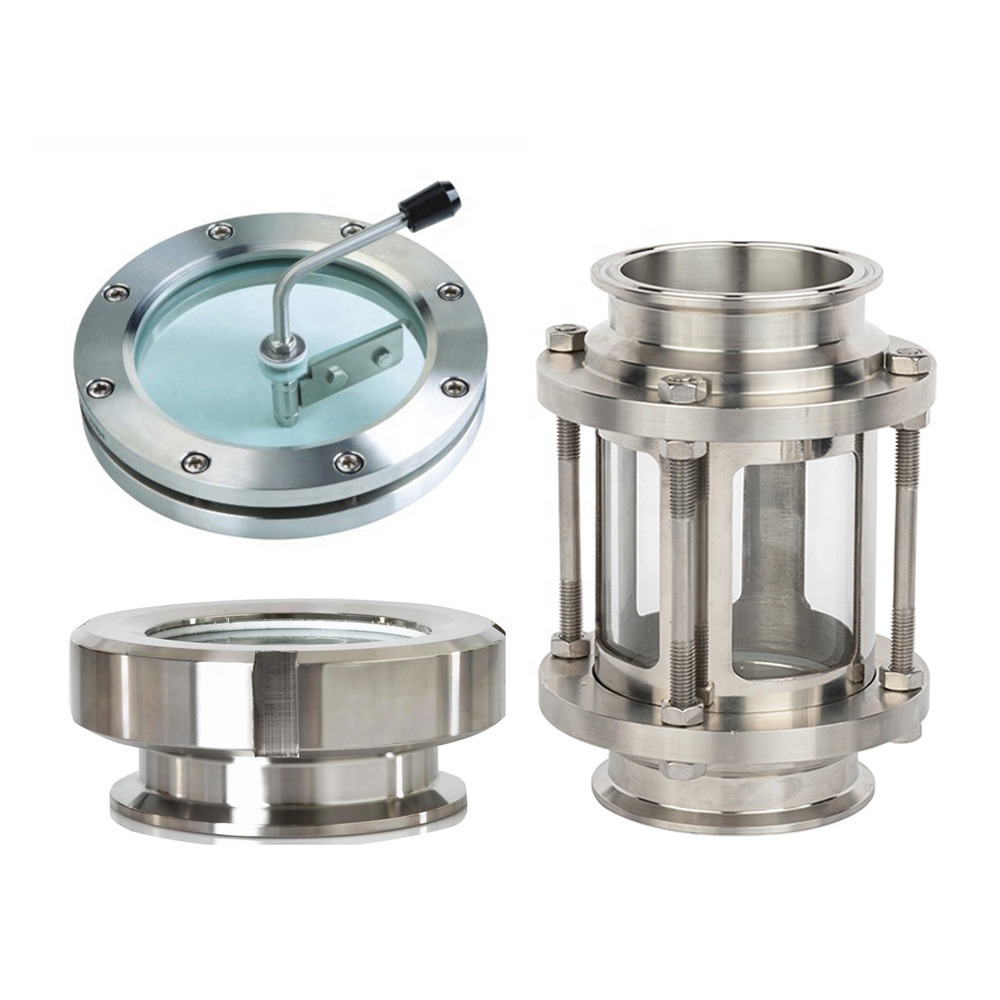 Tempered Glass Flange Viewing Brush Round Sight Glass with Wiper