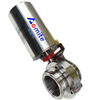 High Quality Milk Shut Off Valve Stainless Steel Clamped Butterfly Valve Sanitary Pneumatic Butterfly Valve