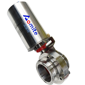 High Quality Milk Shut Off Valve Stainless Steel Clamped Butterfly Valve Sanitary Pneumatic Butterfly Valve
