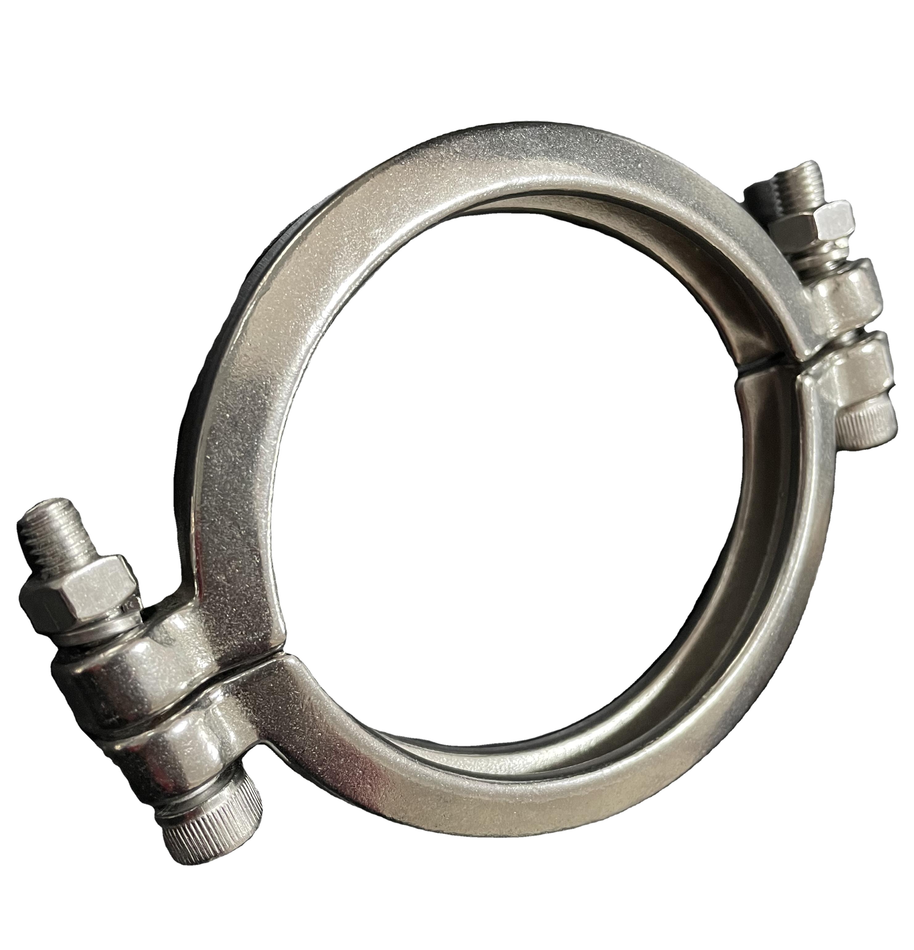 Stainless Steel 304 Heavy Duty Clamp Hot sale Casting Grooved Fitting Ferrules Sanitary Double Pin Clamp