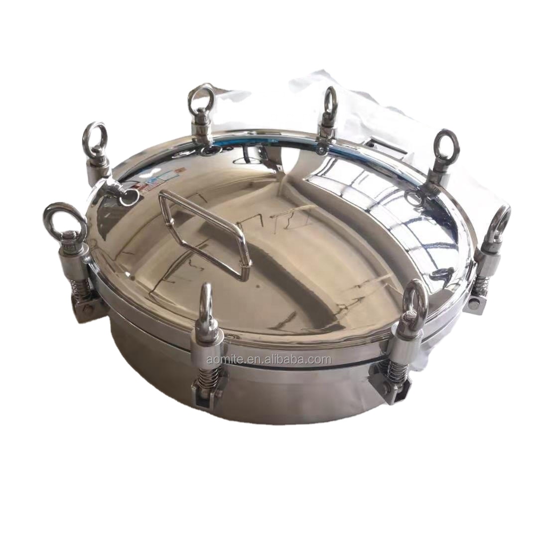 AOMITE Beer Brewing Equipment Manhole Cover of Milk Tank SS304 Mirror Polishing Beer Tank Manhole Cover 300mm