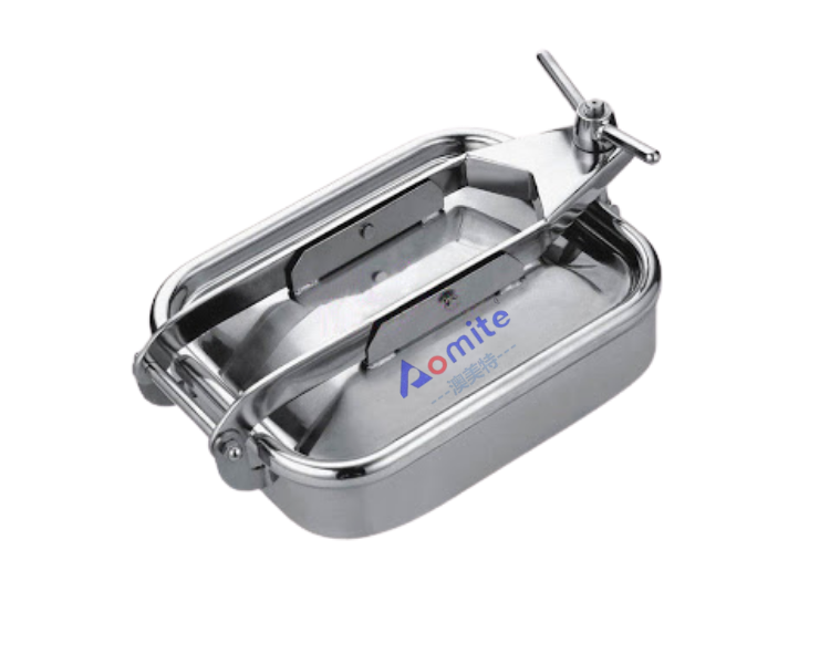 AOMITE Beer Brewing Equipment Rectangle shape Manhole Cover of Milk Tank SS304 Mirror Polishing Beer Tank Manhole Cover 