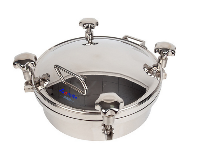 AOMITE Beer Brewing Equipment Manhole Cover of Milk Tank SS304 Mirror Polishing Beer Tank Manhole Cover 300mm