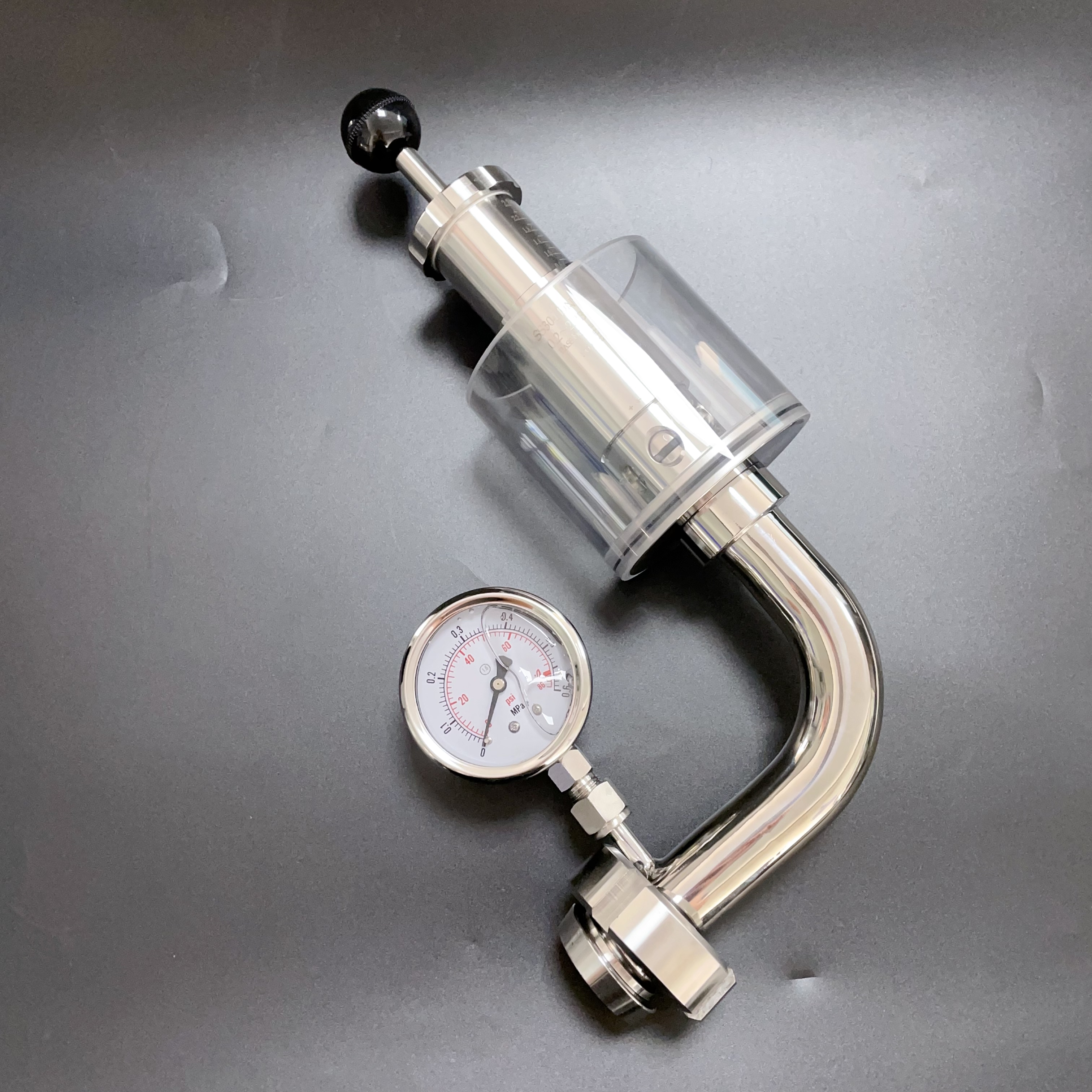 DIN Food Grade Safety Valves Stainless Steel 304 Union Type Spunding Valve with Thread Pressure Gauge 2Bar 1inch Spunding Valve