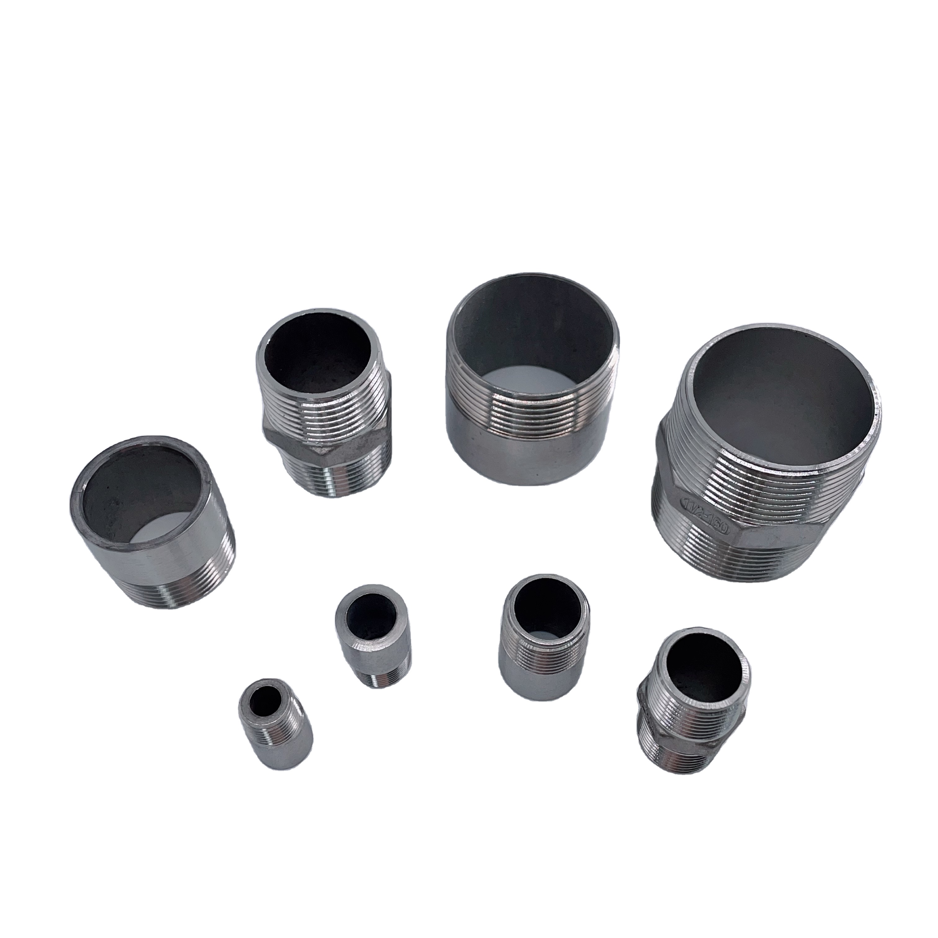 NPT Single and Double Male Thread Connector Stainless Steel 304 Hose Adapters Food Grade 1/2inch Pipe Fittings