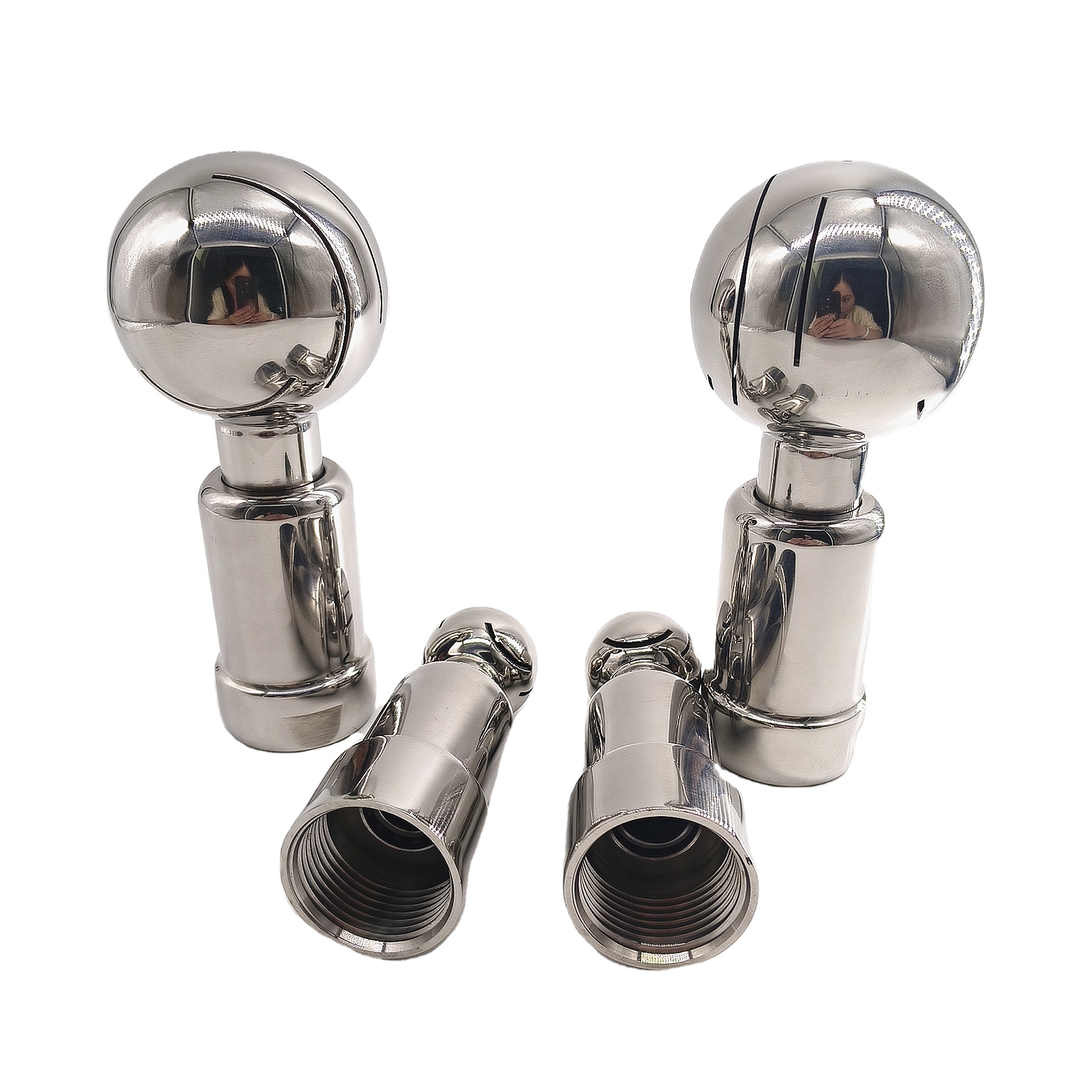 Spray Cleaning Ball Stainless Steel 304 BSP Thread Rotary Cleaning Ball 1inch 53mm ball size Food Grade Clean Rotator