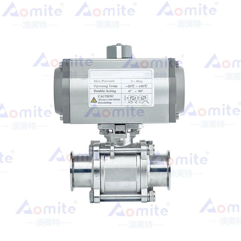 Motorized Ball Valve Stainless Steel Ball Valve for Pneumatic Control Tri Clamp 3 Pc Straight Ball Valve
