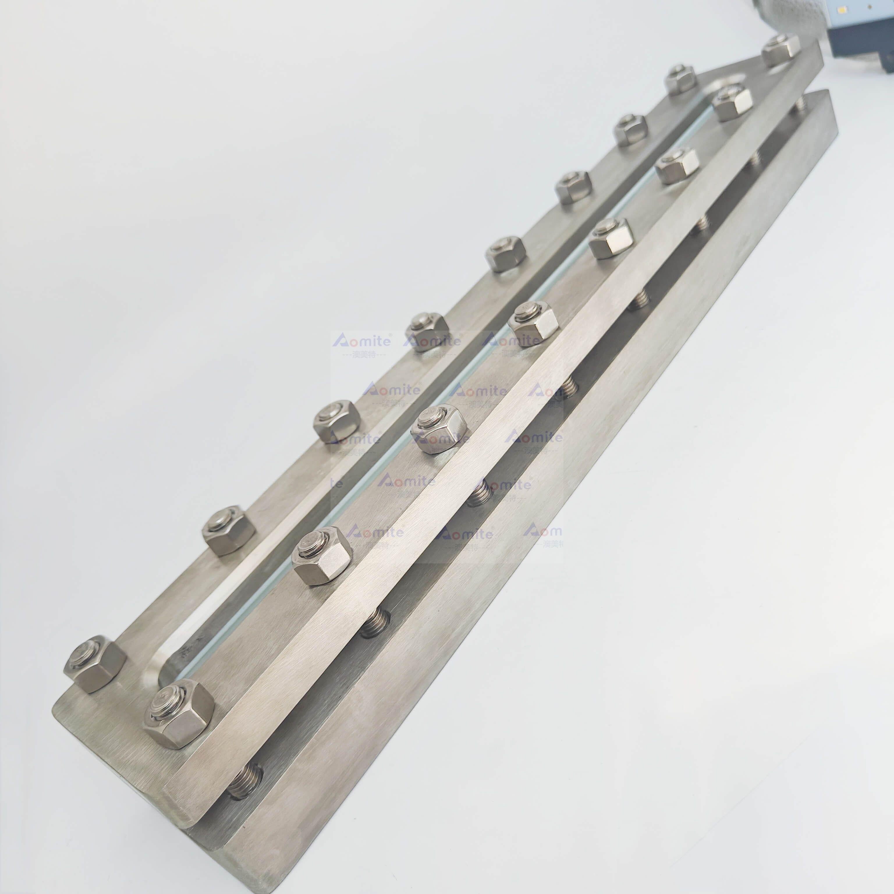 304 Stainless Steel Rectangle Oval Sight Glass - 80x300mm Square Flange Observation Window for Industrial Flow Monitoring