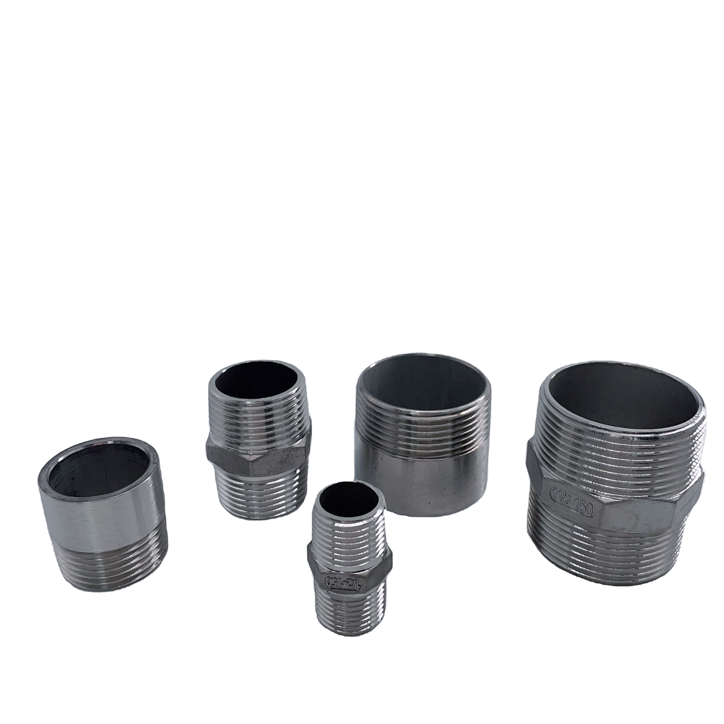 NPT Single and Double Male Thread Connector Stainless Steel 304 Hose Adapters Food Grade 1/2inch Pipe Fittings