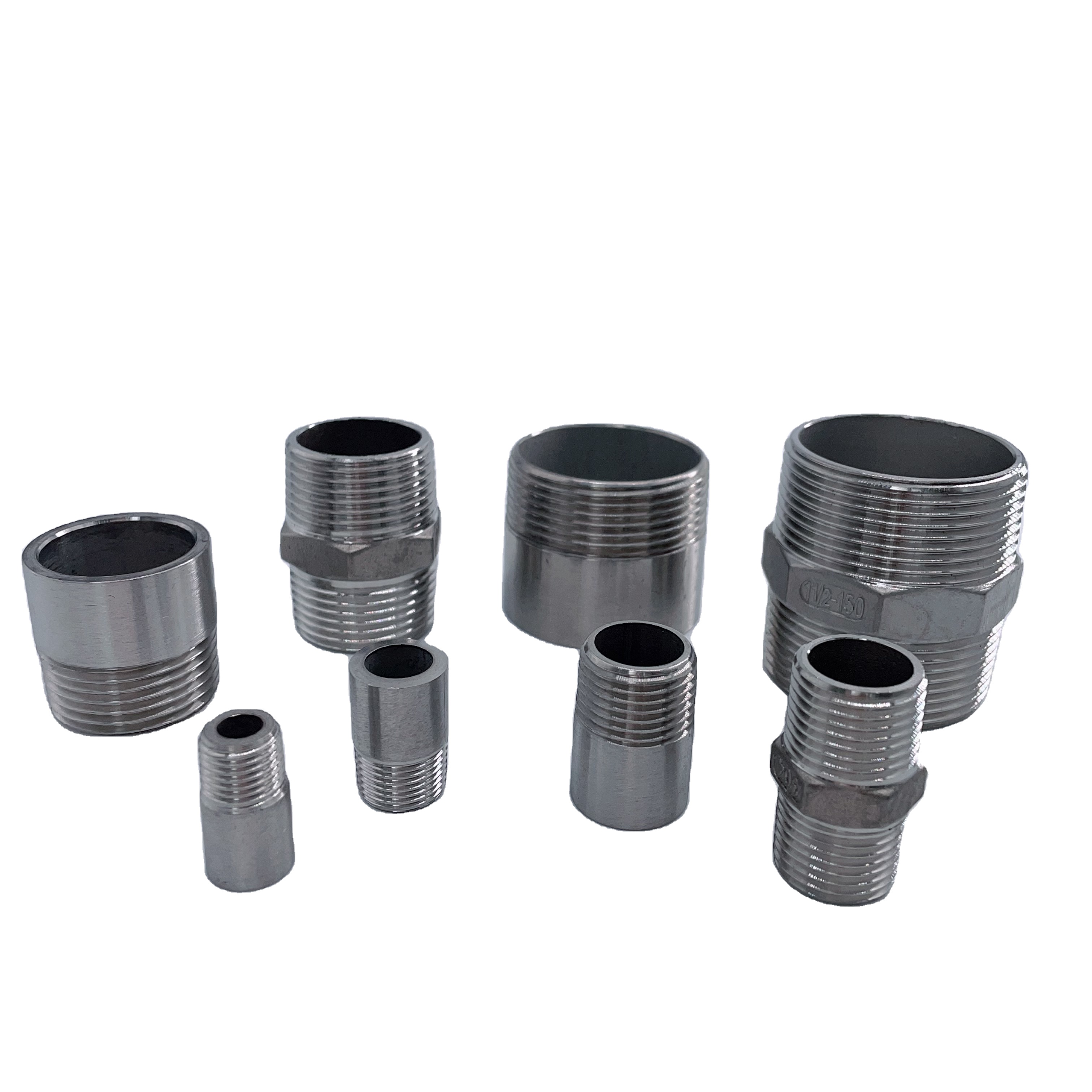 NPT Single and Double Male Thread Connector Stainless Steel 304 Hose Adapters Food Grade 1/2inch Pipe Fittings
