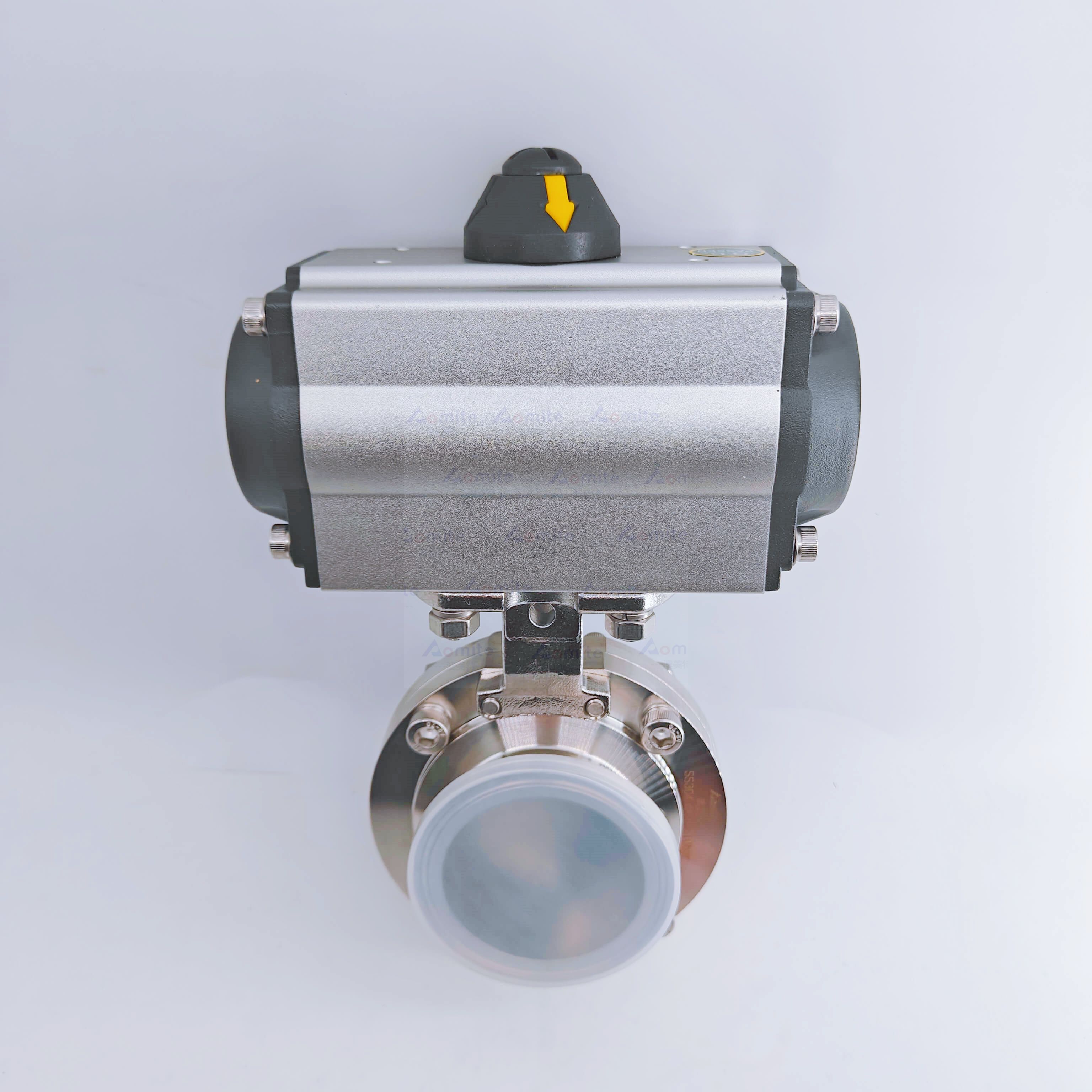 Sanitary Pneumatic Butterfly Valve 2.5 Inch (DN65) - Tri-Clamp Connection, 304/316L Stainless Steel, EPDM/Silicone Seals