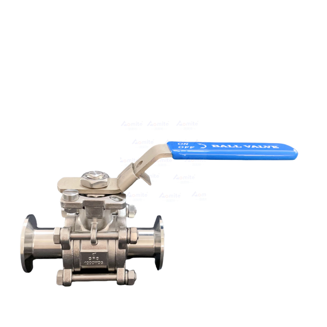 Stainless Steel 3 Piece Ball Valve Manual Straight Tri Clamp Ball Valve