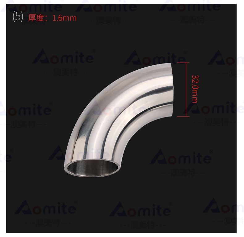 DN25 Inner and Outside Polished Treatment Pipe Fittings Stainless Steel 304 Welding Bend Food Grade Right Angle Elbow