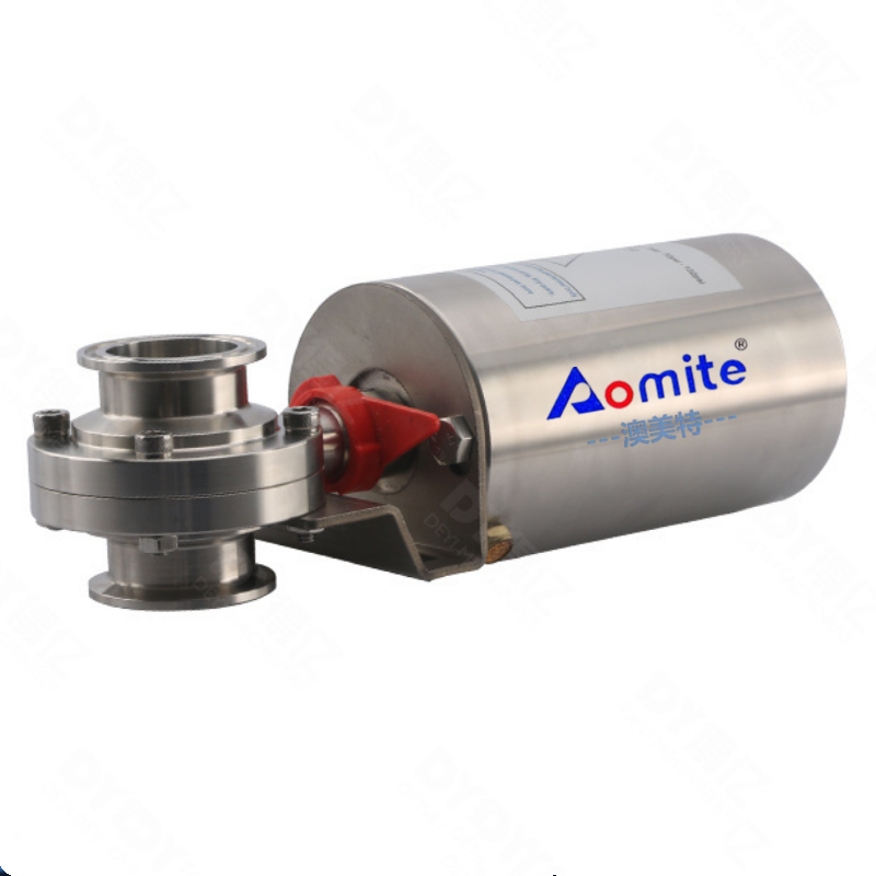 High Quality Milk Shut Off Valve Stainless Steel Clamped Butterfly Valve Sanitary Pneumatic Butterfly Valve