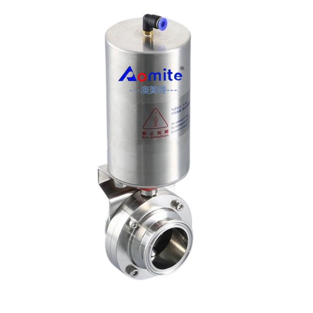Stainless Steel 304/316L Pneumatic Control Valve Pneumatic Actuator Food Grade Pneumatic Welded Butterfly