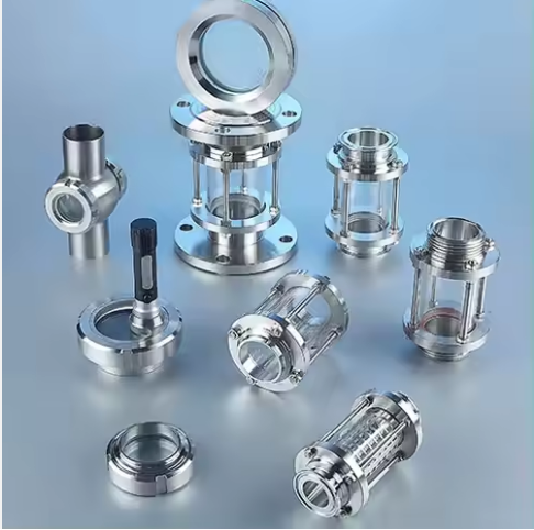 Stainless Steel Sight Glass with Stainless Steel Protective Sleeve Straight Weld Type