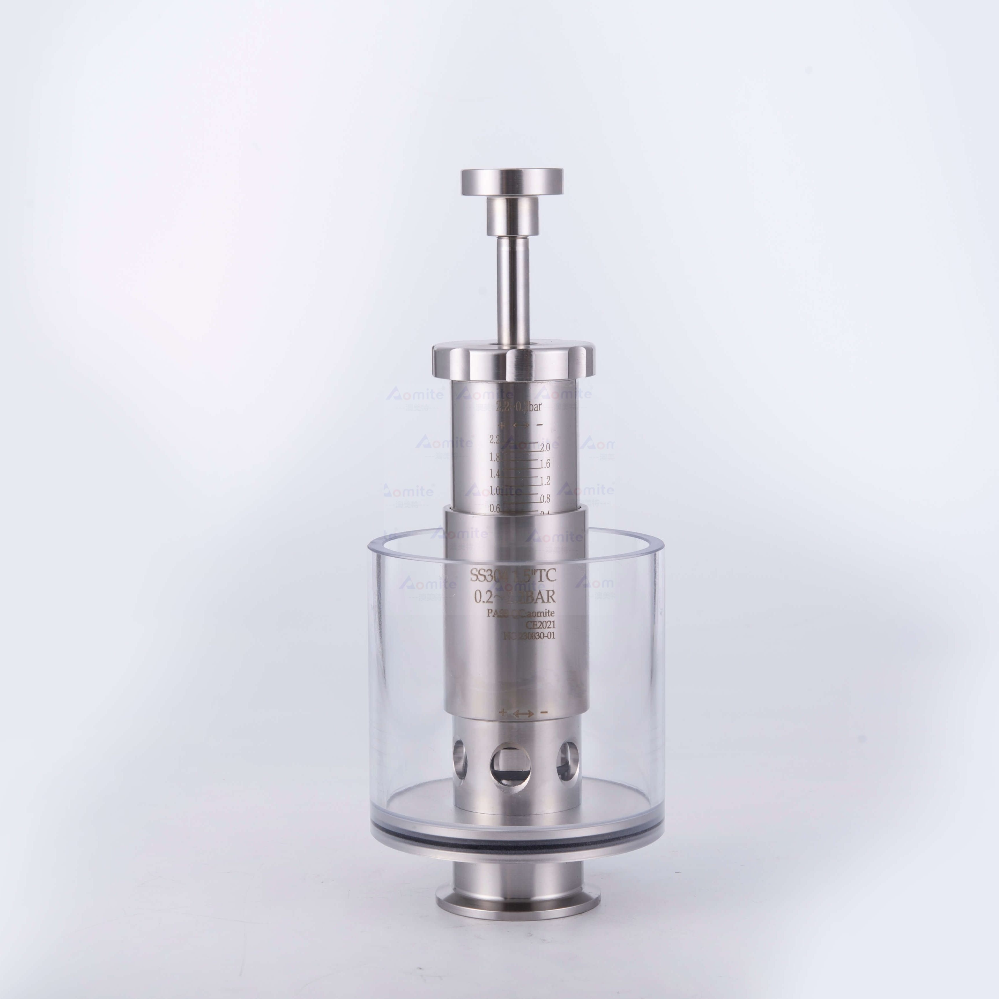 AOMITE Tri-Clamp Spunding Valve For pressure fermentation | 0.2-2.2 Bar Safety Pressure Relief Valves mini Straight Type 