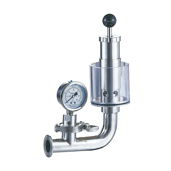 Sanitary Tri Clover Clamp Stainless Steel Spunding Valve Bunging Pressure Device Release Valve with Gauge