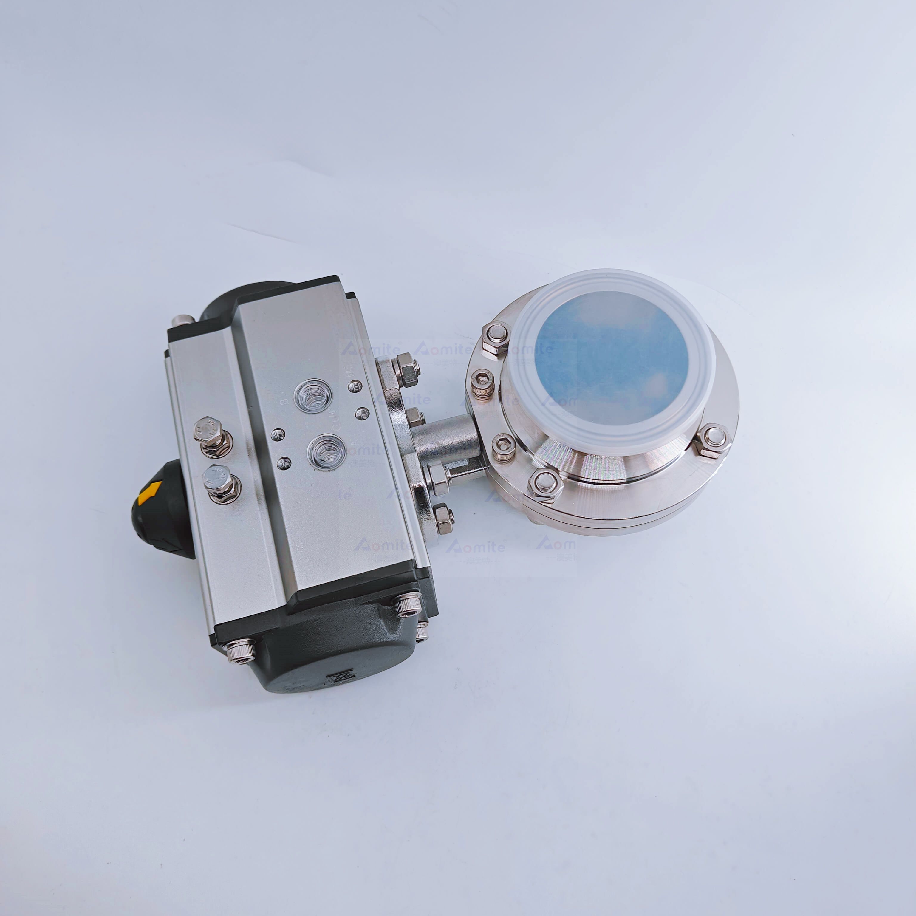 Sanitary Pneumatic Butterfly Valve 2.5 Inch (DN65) - Tri-Clamp Connection, 304/316L Stainless Steel, EPDM/Silicone Seals