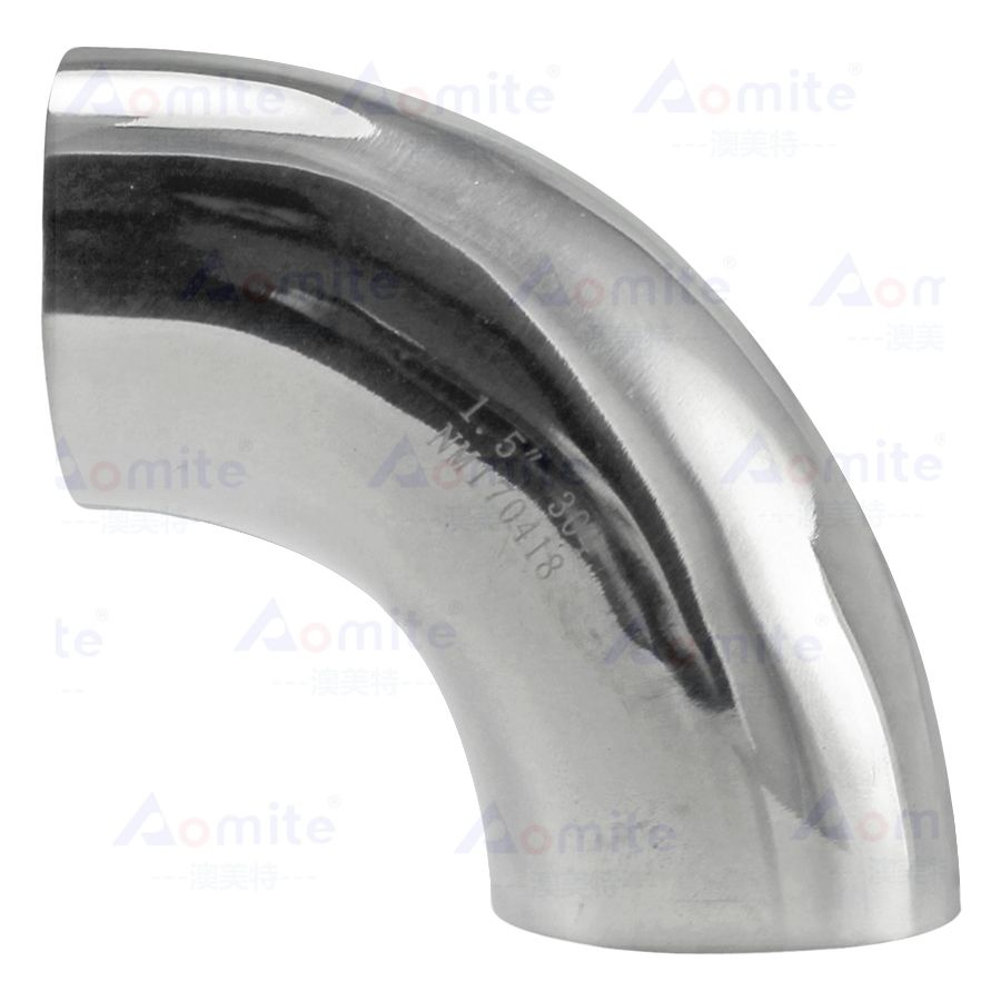 DN25 Inner and Outside Polished Treatment Pipe Fittings Stainless Steel 304 Welding Bend Food Grade Right Angle Elbow