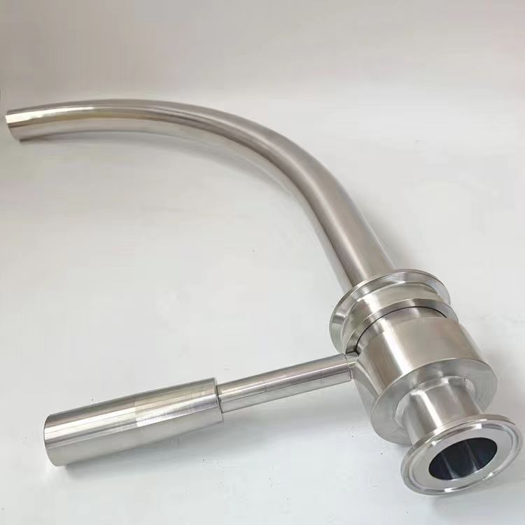 Sanitary Stainless Steel Elbow Valve Manual Clamped Racking Arm Valve One-way Manual Brewing Shaft Valve Rotating Wine Outlet Valve