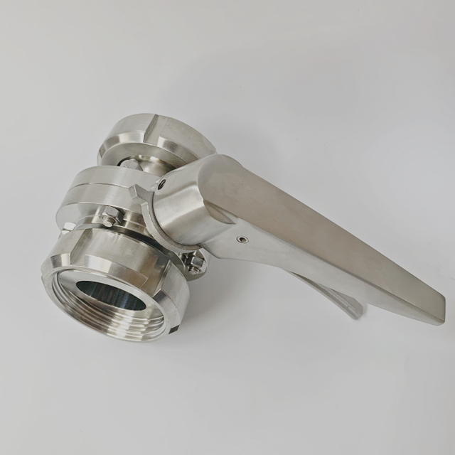 Sanitary Stainless Steel Seal Thread Butterfly Valve with Duckbill Handle