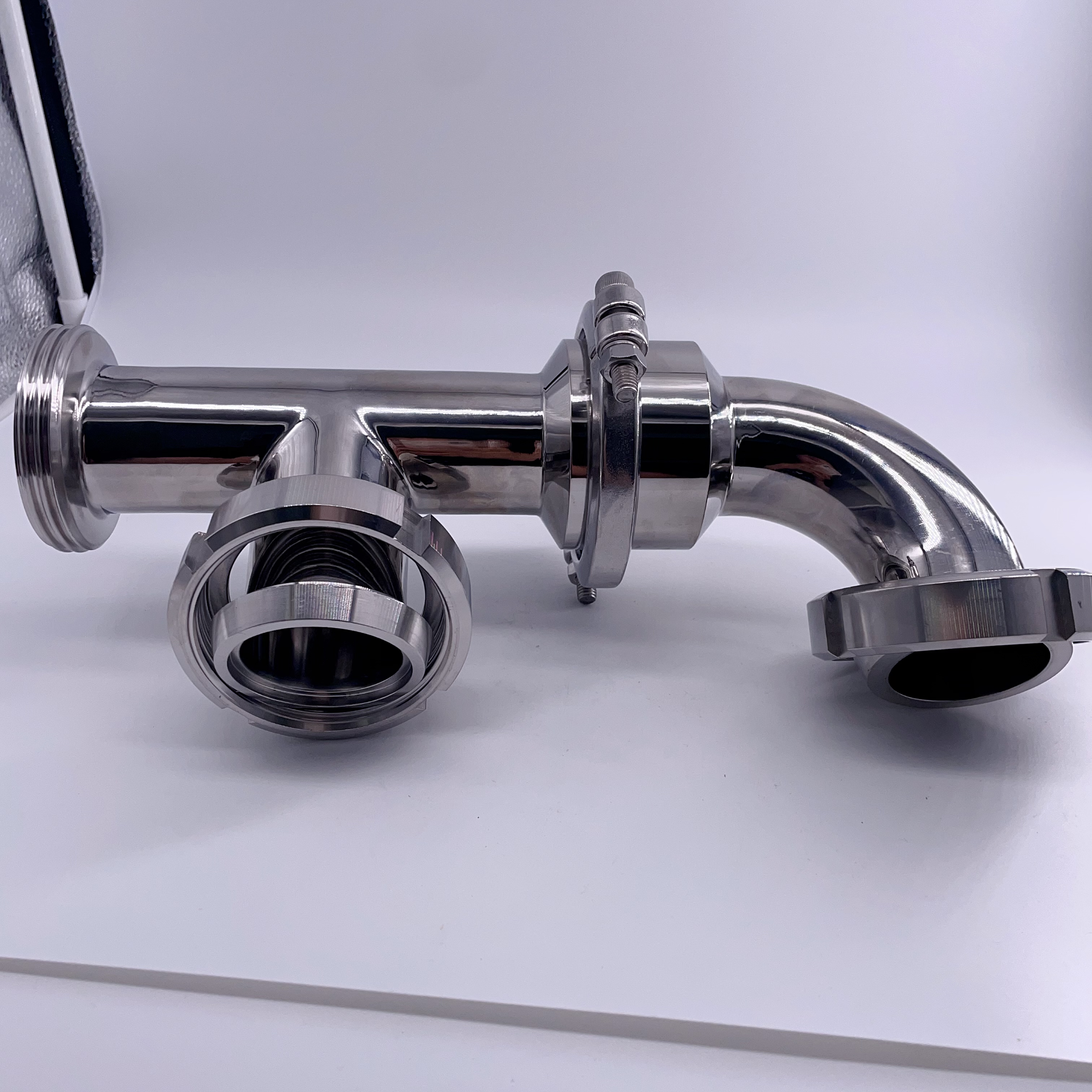 Sanitary Stainless Steel Tank Top Device Fermenter Pagoda Union Tri Clamp Quick Assembly Connecting Elbow Pipe