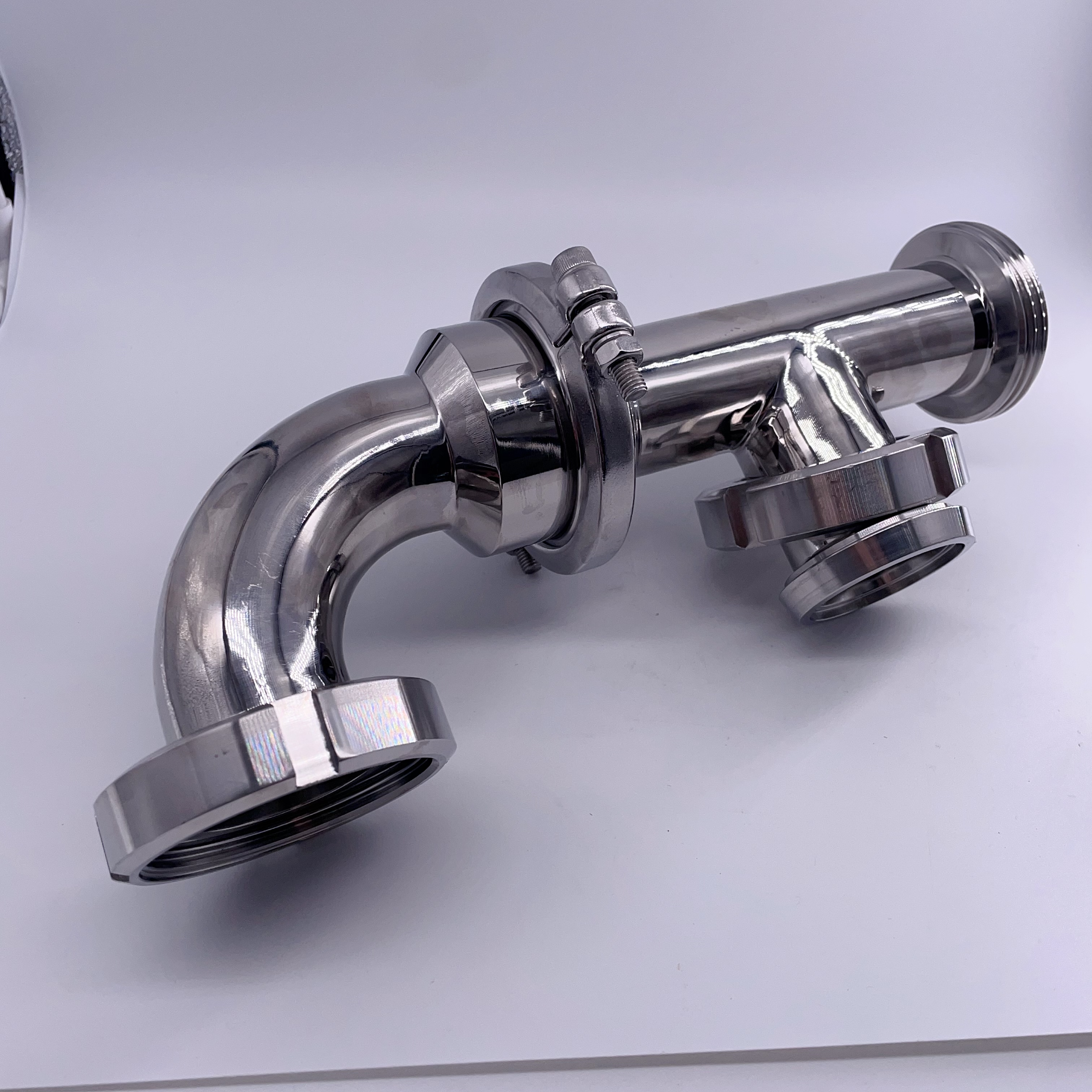 Sanitary Stainless Steel Tank Top Device Fermenter Pagoda Union Tri Clamp Quick Assembly Connecting Elbow Pipe