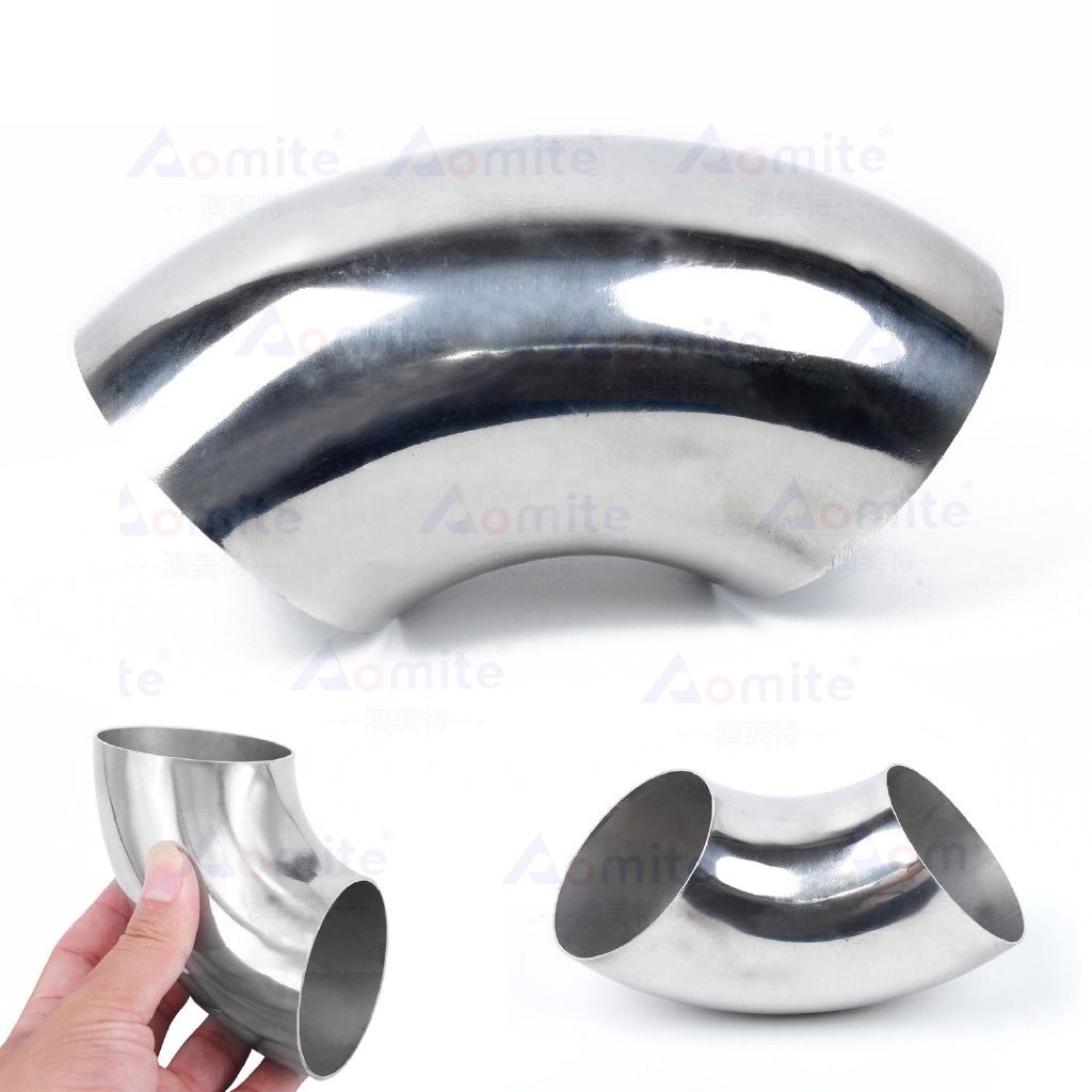 DN25 Inner and Outside Polished Treatment Pipe Fittings Stainless Steel 304 Welding Bend Food Grade Right Angle Elbow