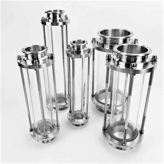 Wenzhou Aomite High Quality Pipe Fittings Stainless Steel 304/316L Tri Clamp Food Grade Long Sight Glass