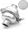 304 Stainless Steel Tri-Clamp Inline Strainer Filter – 1.5"/2"/3" Sanitary Spherical Valve for Homebrew & Beverage Processing (51mm/64mm OD, 400 Mesh)
